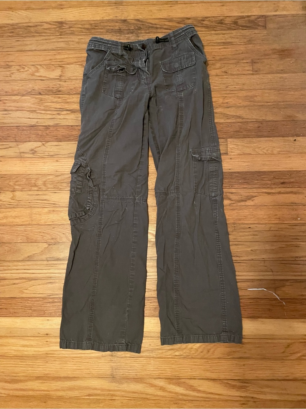 Brandy Melville Olive Green Flare Cargo Jeans